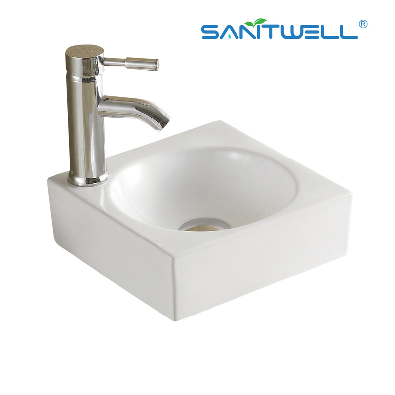 AB8320 Art Basin Wall Wash Ceramic Basin Square Shape Hand Wash Above Counter Basin Art Sinks Square Bathroom Wash Basin